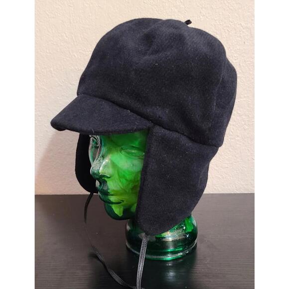 Eugenia Kim Wool Blend Trapper Hat  Unisex Size 7 Medium  Leather Trim Ear Flap - Picture 1 of 11